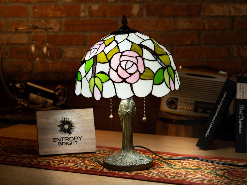 Rose Garden Glow Tiffany Table Lamp