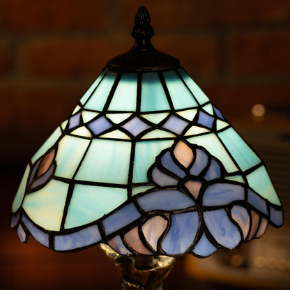 Azure Wave Bloom Tiffany Table Lamp