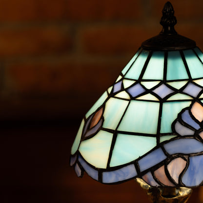 Azure Wave Bloom Tiffany Table Lamp