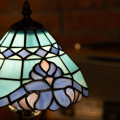 Azure Wave Bloom Tiffany Table Lamp