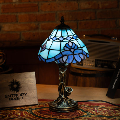 Azure Wave Bloom Tiffany Table Lamp