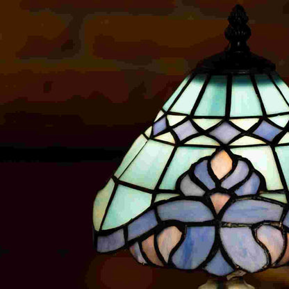 Azure Wave Bloom Tiffany Table Lamp