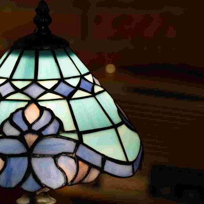 Azure Wave Bloom Tiffany Table Lamp