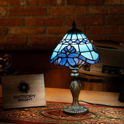 Azure Wave Bloom Tiffany Table Lamp