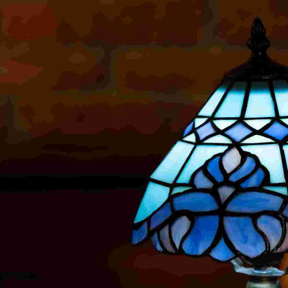 Azure Wave Bloom Tiffany Table Lamp