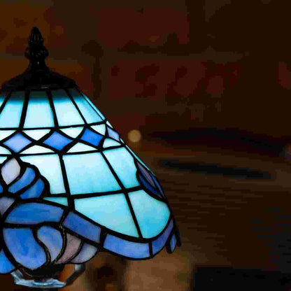 Azure Wave Bloom Tiffany Table Lamp