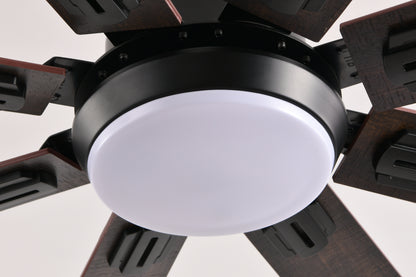 Walnut LED Ceiling Fan Light with 8 Wooden Blades