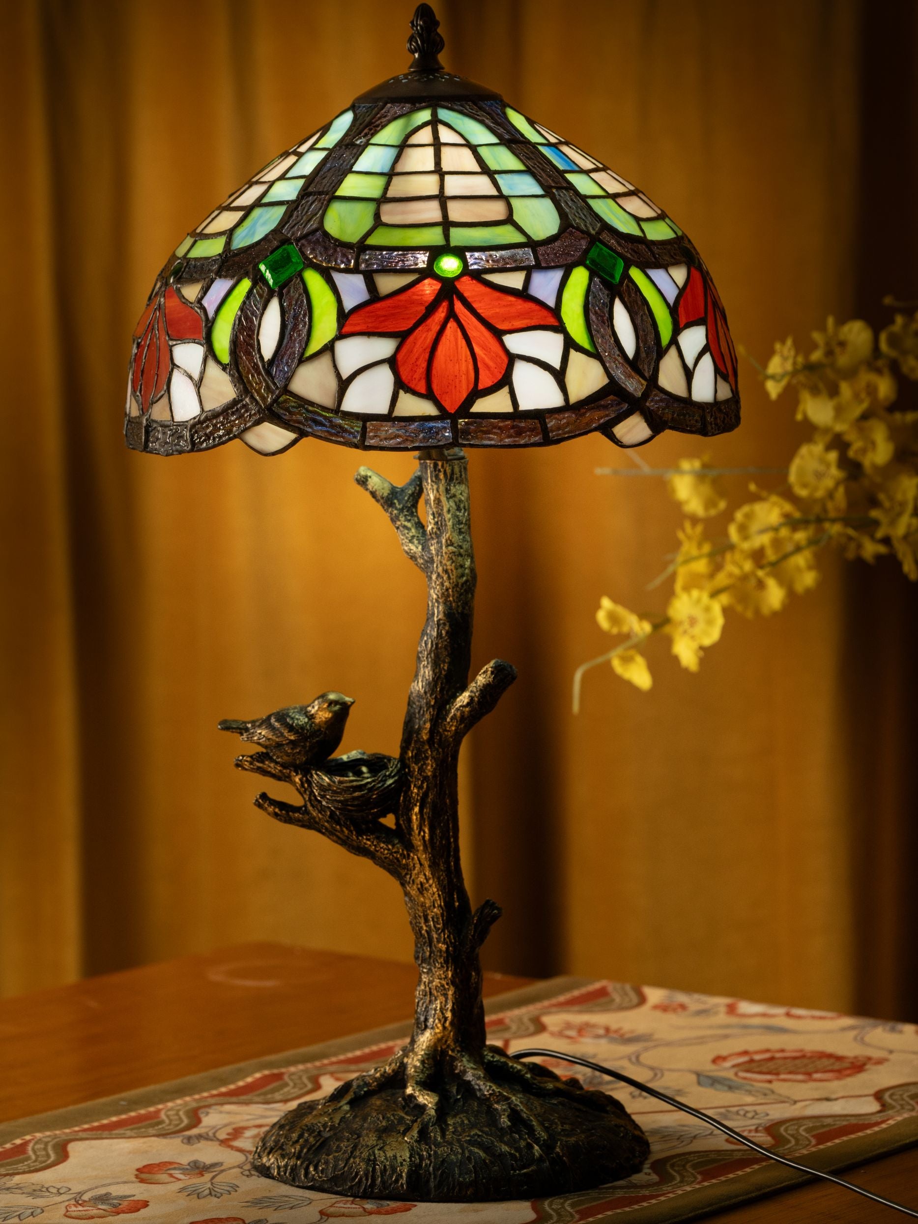 Forest Blossom Tiffany Table Lamp