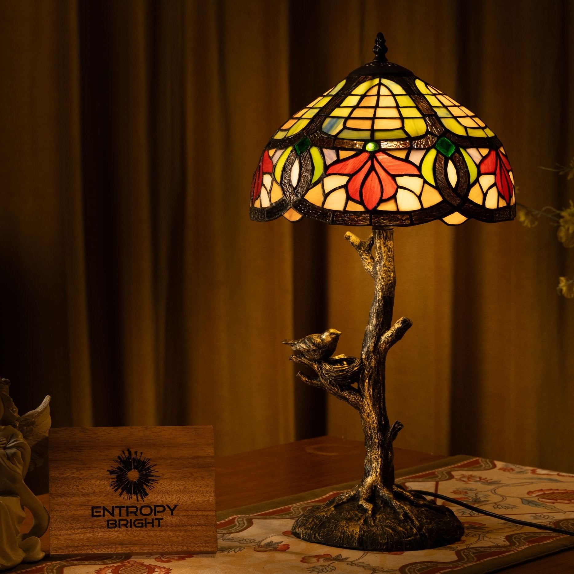 Forest Blossom Tiffany Table Lamp