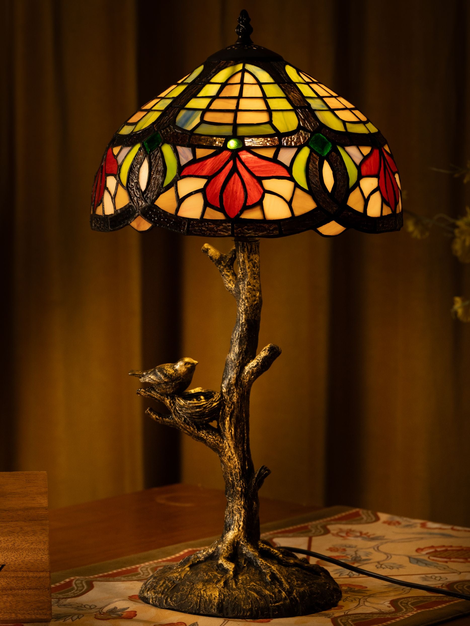 Forest Blossom Tiffany Table Lamp