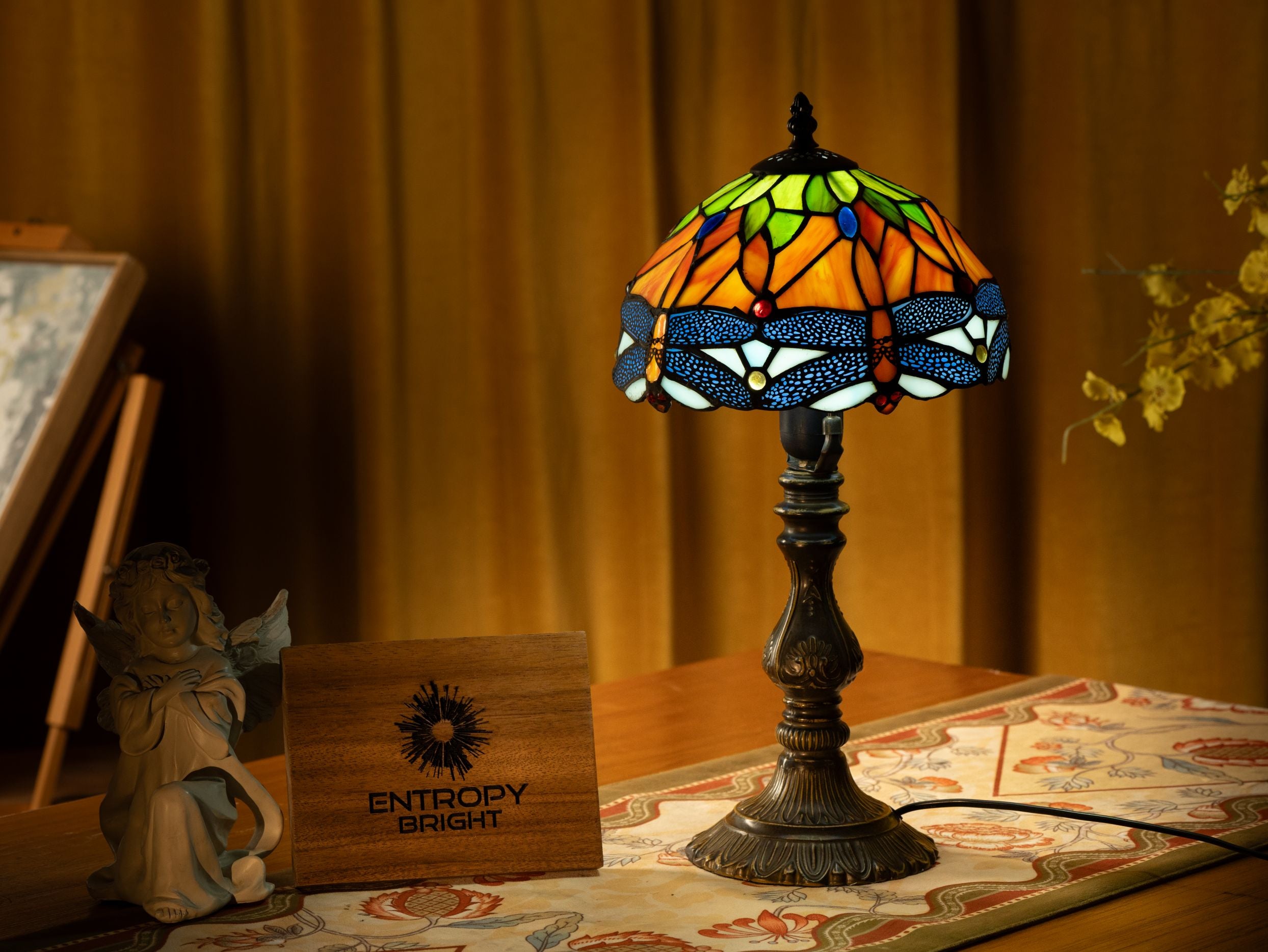 Golden Wings Tiffany Table Lamp