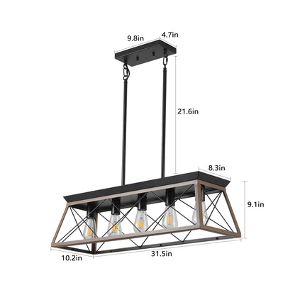 5-Light Farmhouse Chandeliers For Dining Room white(No Bulbs)