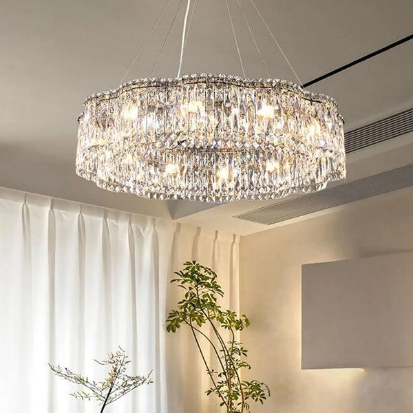 Flower Chrome Crystal Chandelier