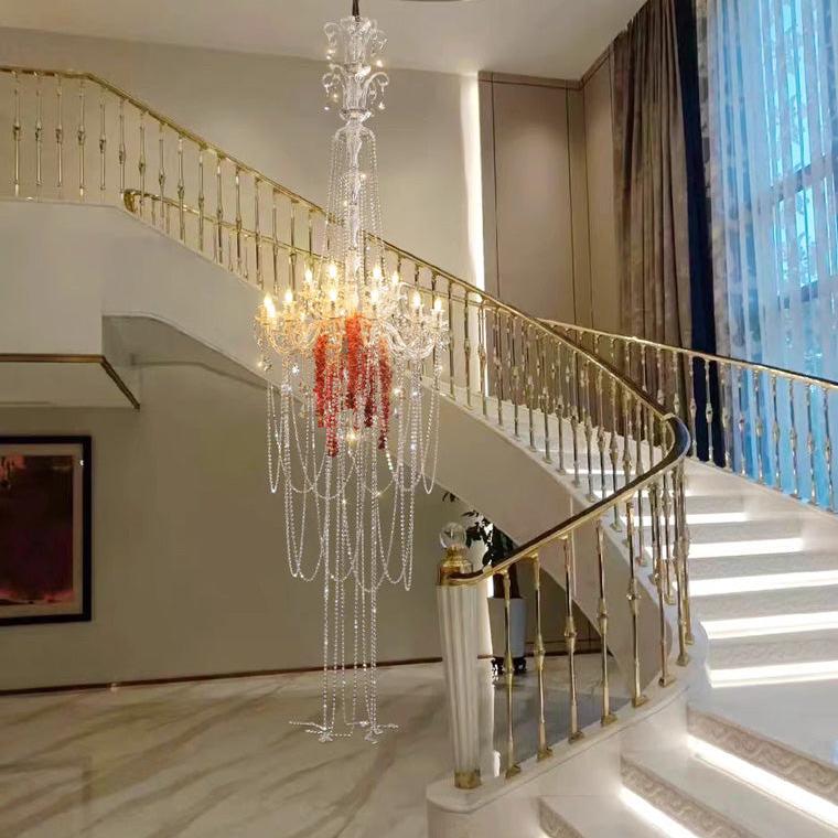 Long Candelabra Crystal Chandelier