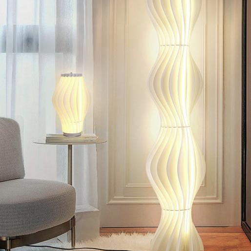 Wavy Column Floor Lamp with Hue Dimmer