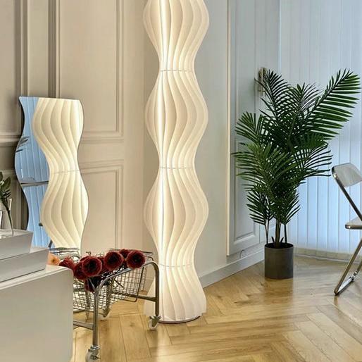 Wavy Column Floor Lamp with Hue Dimmer