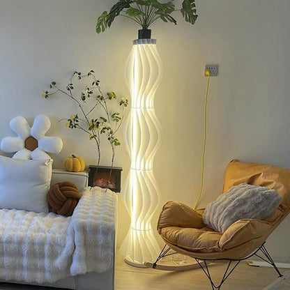 Wavy Column Floor Lamp with Hue Dimmer