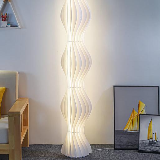 Wavy Column Floor Lamp with Hue Dimmer