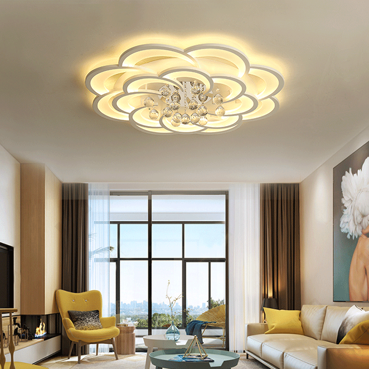 Big Flower Crystal Ceiling Light