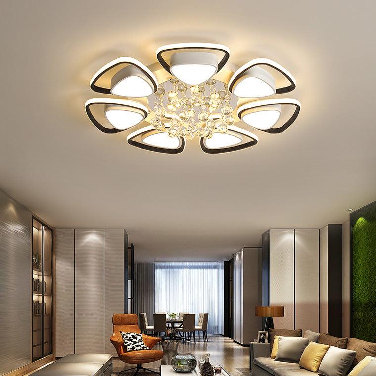 Big Flower Crystal Flush Mount Ceiling Light