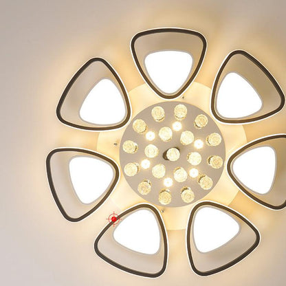 Big Flower Crystal Flush Mount Ceiling Light