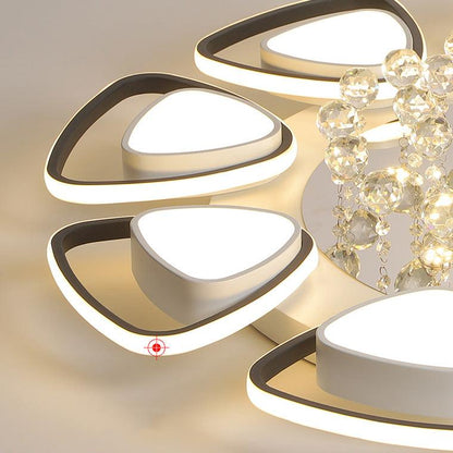 Big Flower Crystal Flush Mount Ceiling Light