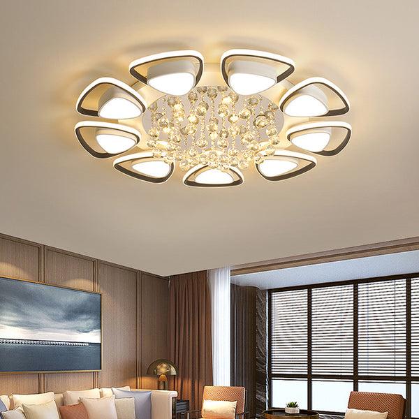 Big Flower Crystal Flush Mount Ceiling Light