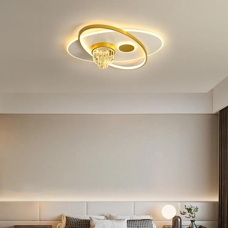 Oval Crystal Ceiling Light