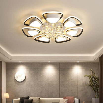 Big Flower Crystal Flush Mount Ceiling Light