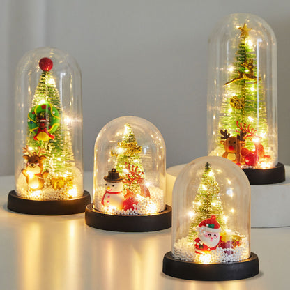 Christmas decorations imitation glass cover luminous falling snow