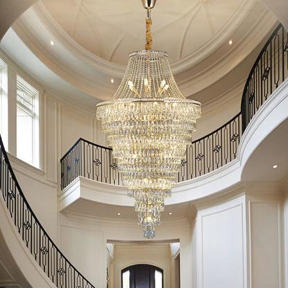 Oversized Gold Crystal Chandelier