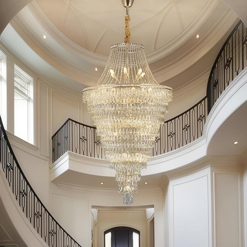 Oversized Gold Crystal Chandelier