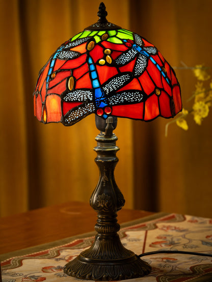 Crimson Flight Tiffany Table Lamp