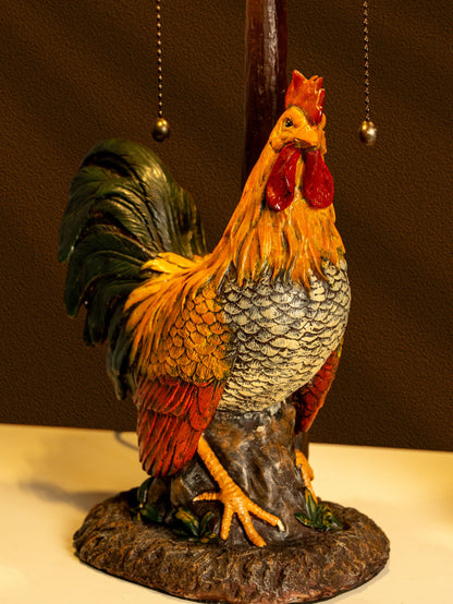 Rooster Sunrise Tiffany Table Lamp