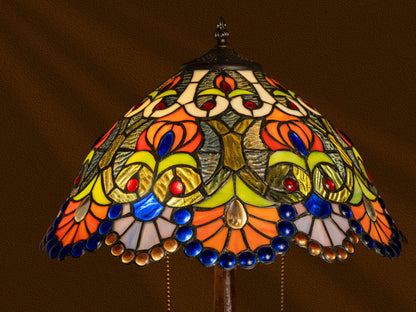 Rooster Sunrise Tiffany Table Lamp