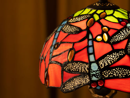 Crimson Flight Tiffany Table Lamp