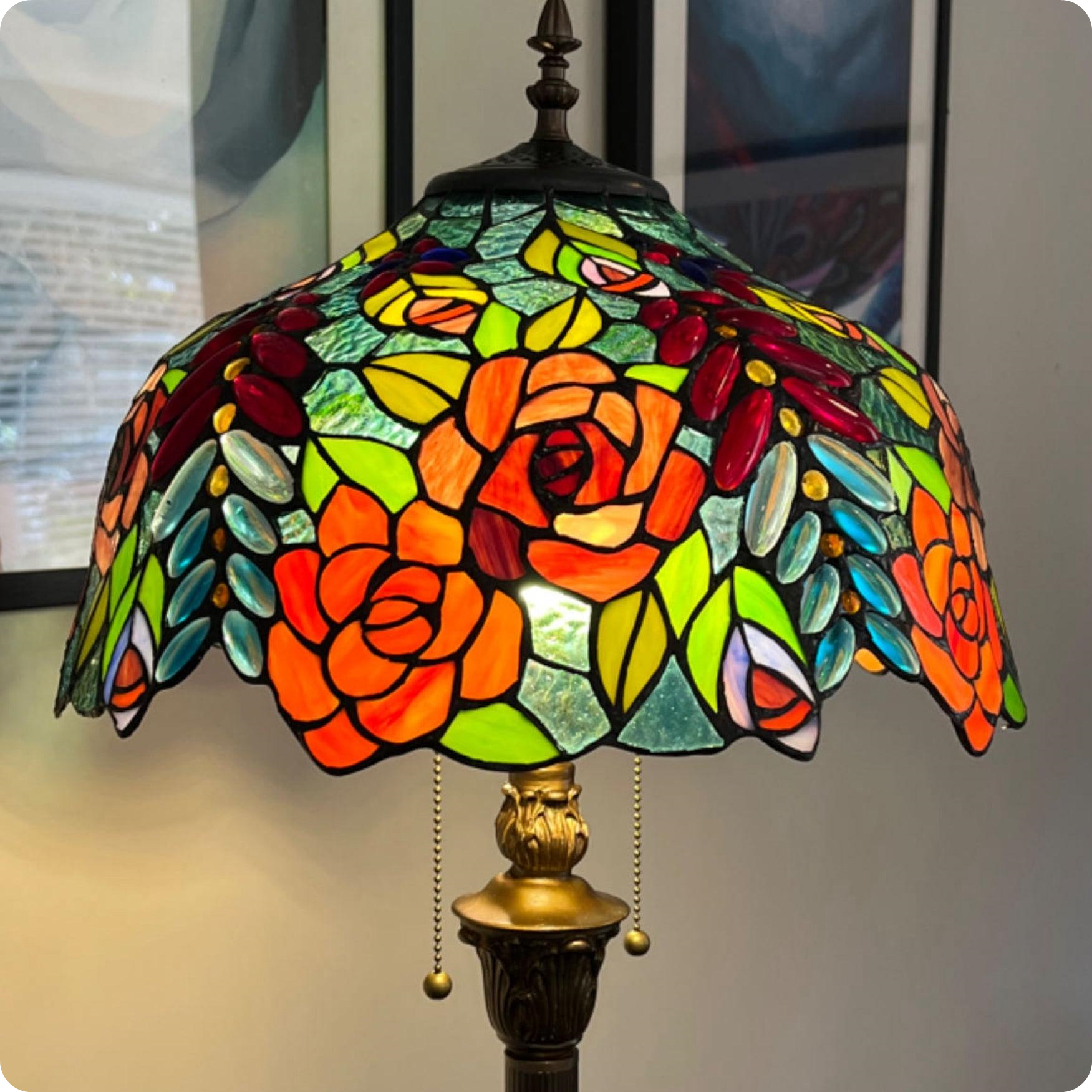 Amber Glow Tiffany Floor Lamp