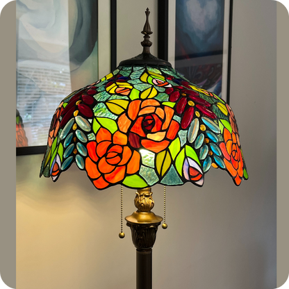 Amber Glow Tiffany Floor Lamp