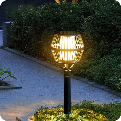 Waterproof Aluminum LED Matte Black Modern Solar Outdoor Lights Lanterns