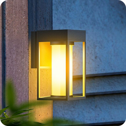 Outdoor modern and simple solar - powered waterproof and anti - rust wall lamp