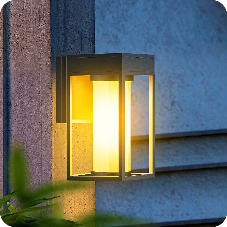 Outdoor modern and simple solar - powered waterproof and anti - rust wall lamp