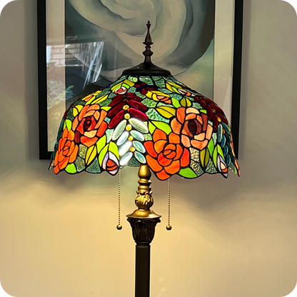 Amber Glow Tiffany Floor Lamp