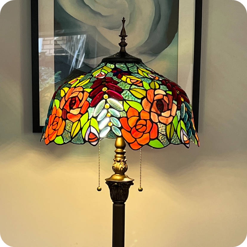 Amber Glow Tiffany Floor Lamp