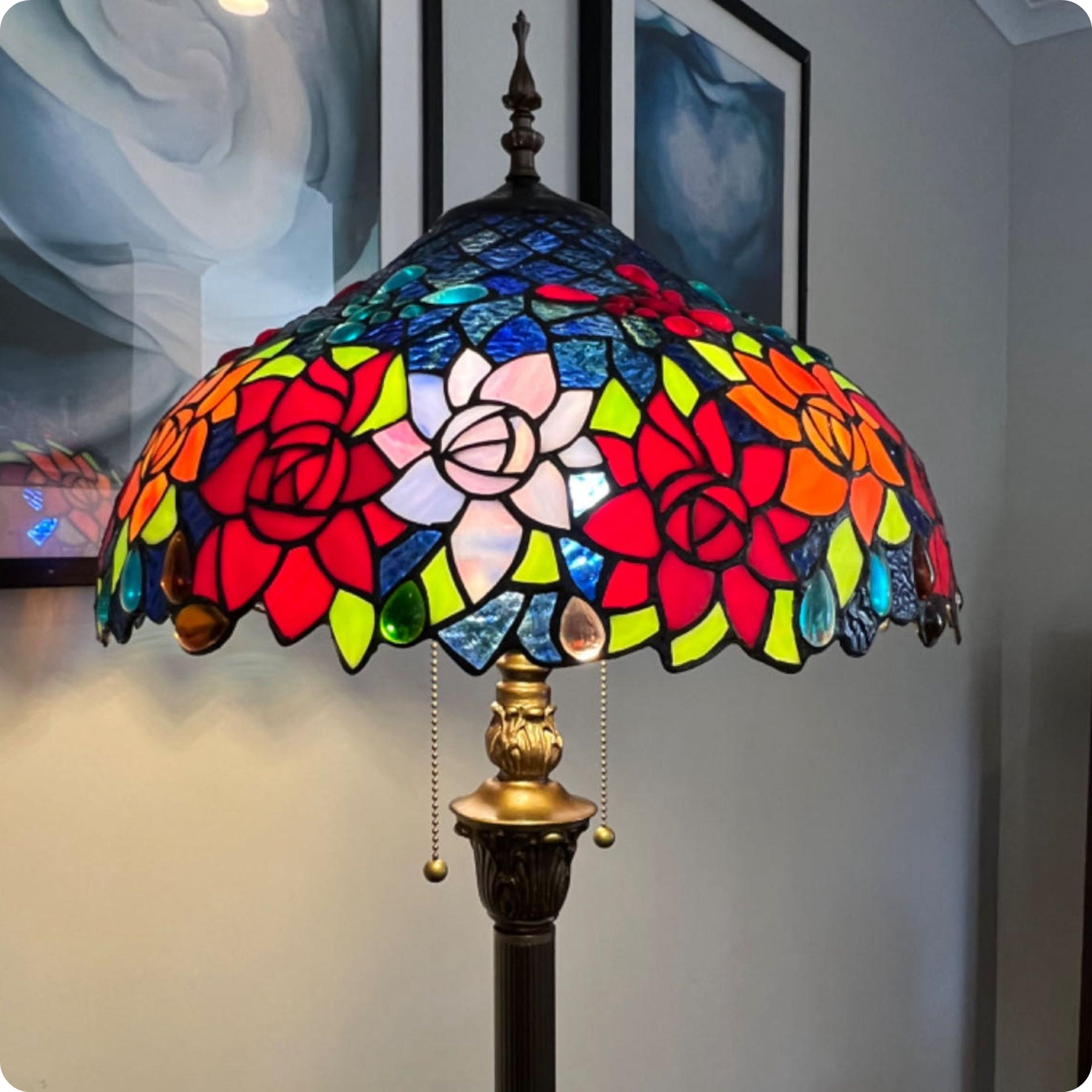 Autumn Glow Tiffany Floor Lamp