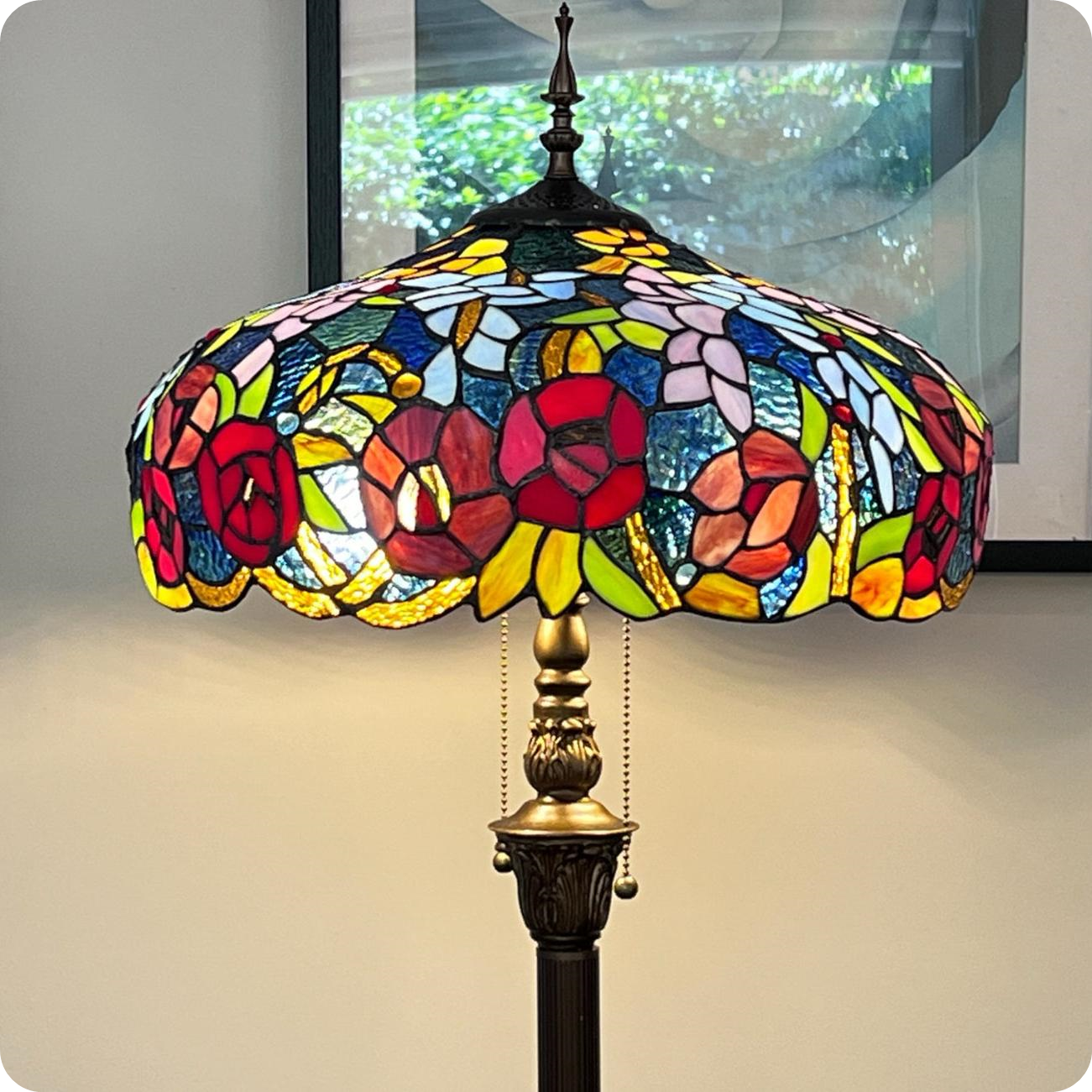 Lily Cascade Tiffany Floor Lamp