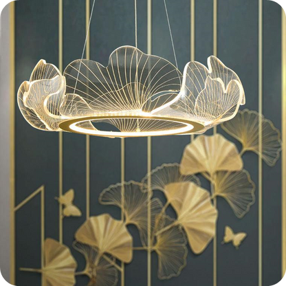 Acrylic Ginkgo Leaf Chandelier