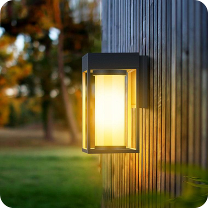 Outdoor modern and simple solar - powered waterproof and anti - rust wall lamp