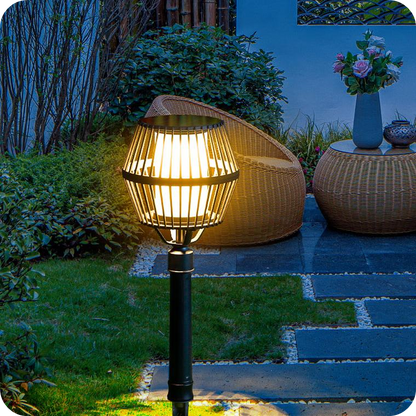 Waterproof Aluminum LED Matte Black Modern Solar Outdoor Lights Lanterns