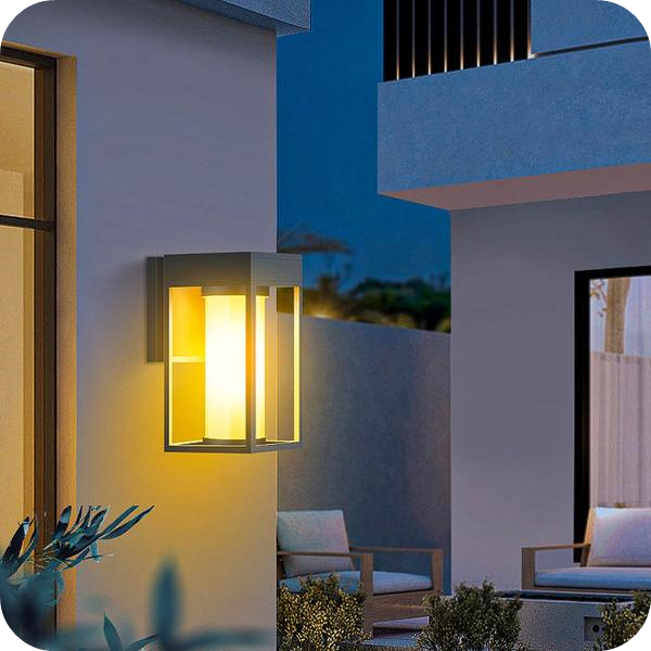 Outdoor modern and simple solar - powered waterproof and anti - rust wall lamp