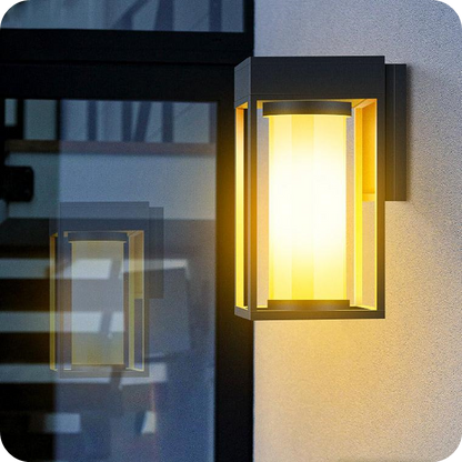 Outdoor modern and simple solar - powered waterproof and anti - rust wall lamp